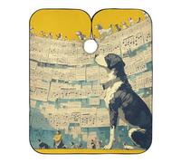 Grembiule da taglio per spartiti con cane bianco nero giallo con chiusura a scatto regolabile, mantello fresco per tintura capa para Corte de Cabello 165,1 x 139,7 cm