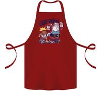 Grembiule Di Cotone Natalizio Con Santa E La Lista Dei Cattivi 100% Biologico