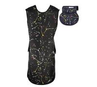 Grembiule Di Piombo Regolabile, Set Da 2 Pezzi, Camice Di Piombo Nero Con Stampa Splash E Collare Tiroideo Di Piombo, Per Tecnici(Black/0.35mmPb,XL)