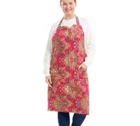 GREMBIULE Grembiuli da cucina in cotone e lino taglie forti per donna con tasche Cucina Cucina Rosso Melograno