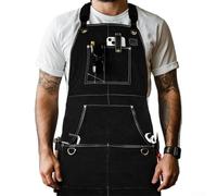 Grembiule ignifugo a doppia parete con tessuto in pile per la protezione contro scintille, macchie di olio e abrasioni durante la falegnameria e la riparazione auto (nero)