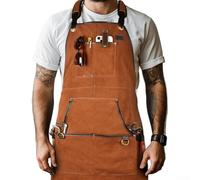 Grembiule ignifugo a doppia parete con tessuto in pile per protezione contro scintille, macchie di olio e abrasioni durante la falegnameria e la riparazione auto (cammello)