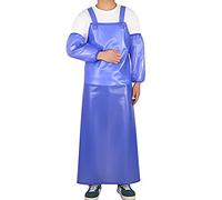 Grembiule Impermeabile Grembiule in PVC Blu Idro E Oleorepellente, Grembiule da Lavoro con Spallacci Regolabili, per Impianti di Trasformazione Alimentare, Movimentazione, Cucine