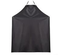 Grembiule impermeabile in pelle PU regolabile resistente all'olio per cucina barbecue giardino protezione lavoro nero 110 x 75 cm