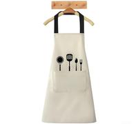 Grembiule impermeabile per chef casalinghi con asciugamani assorbenti integrati su entrambi i lati e ampi scomparti (D)