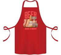Grembiule In Cotone Divertente Per Cani Con Birra E Brat 100% Biologico