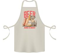 Grembiule In Cotone Divertente Per Cani Con Birra E Brat 100% Biologico