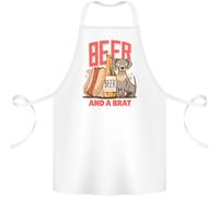 Grembiule In Cotone Divertente Per Cani Con Birra E Brat 100% Biologico