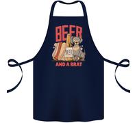 Grembiule In Cotone Divertente Per Cani Con Birra E Brat 100% Biologico