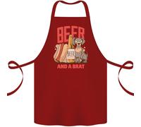 Grembiule In Cotone Divertente Per Cani Con Birra E Brat 100% Biologico