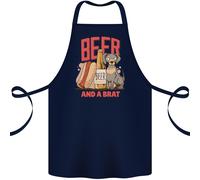 Grembiule In Cotone Divertente Per Cani Con Birra E Brat 100% Biologico