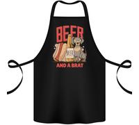 Grembiule In Cotone Divertente Per Cani Con Birra E Brat 100% Biologico