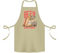 Grembiule In Cotone Divertente Per Cani Con Birra E Brat 100% Biologico