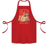 Grembiule In Cotone Divertente Per Cani Con Birra E Brat 100% Biologico