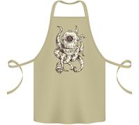 Grembiule In Cotone Steampunk Octopus Kraken Cthulhu 100% Biologico