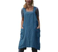 Grembiule in lino di cotone per le donne Croce Indietro Grembiule Pinafore Vestito per la cottura Cottura Giardinaggio Lavoro, Equalizer 2.0 True Balance, Large