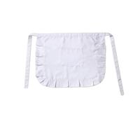 Grembiule in Pizzo Mezzo con Volant Regolabile, Bianco per Ristorante e Cucina, Adatto per Casa e Bar