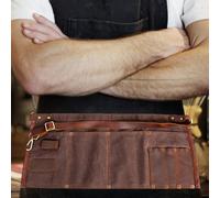 Grembiule in tela cerata, tracolla regolabile, custodia per la lavorazione