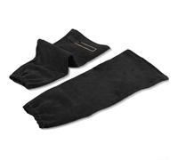 Grembiule in velluto doppio resistente al calore con tracolla ergonomica e tasche resistenti per rivetti, progettato per saldatori e artigiani della lavorazione dei metalli (polsini neri 2 pezzi)