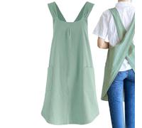 Grembiule incrociato da donna con tasche Grembiule da pittura incrociata | Grembiule da giardinaggio da esterno con tasche da donna da cucina comode