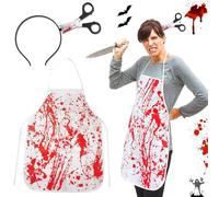 Grembiule Insanguinato Grembiule Di Halloween Con Fascia Insan guinata Costume a Macellaio Per Halloween Grem biule Insan guinato Macellaio Per La Decorazione Dell'Orrore Del Partito Di Hallo ween