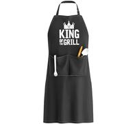 Grembiule nero con collo regolabile e tasche, costume da caffè di Halloween per adulti, regalo per gli amanti della cucina