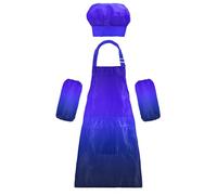 Grembiule per bambini con cappello da chef, comodo grembiule regolabile con tasche per bambini dai 3 ai 12 anni, Viola mezzanotte, S