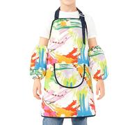 Grembiule per bambini, regolabile, con maniche, per bambini 2 ai 12 anni, per lavori artigianali, pasticceria, pittura, pasto, scuola, asilo, casa, cucina, giardino all'aperto, 16 metri (2-5 anni