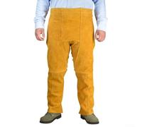Grembiule per saldatura, in pelle bovina, resistente, resistente alle fiamme, pantaloni di sicurezza per fabbro, barbecue, griglia, lavorazione del legno, vita regolabile 80 cm