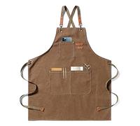 Grembiule per Uomo Donne, grembiule barbecue,grembiule cucina cameriere | Regolabile Cuoco grembiule lavoro giardinaggio saldatore grembiule per Cottura Pittura con 3 Tasche Tela