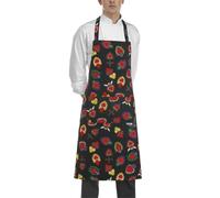 Grembiule Pettorina Bip Apron Hearts Nero in Cotone - Egochef
