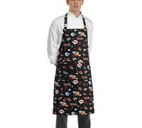 Grembiule Pettorina Bip Apron Pop Art Nero in Cotone - Egochef