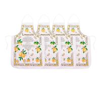 Grembiule Pettorina Cucina Limoncello Set 4pz Cotone Panama 60x82cm Made Italy