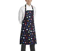Grembiule Pettorina Cuoco Bon Bon Blu 100% Cotone Pasticceria Falda Egochef