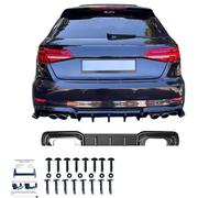 Grembiule posteriore diffusore compatibile con Audi S3 Sportback 8 V Facelift 2016 fino al 2020, nero lucido
