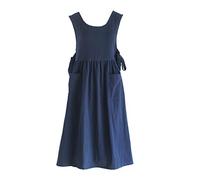 Grembiule Premium Plus Size Regolabile in Vita, Grembiule in Morbido Misto Cotone, con Tasche, Ideale Per Cucina, Giardino, Cottura, Relax, Anche Come Regalo per La Mamma O La Moglie (Blu,L)