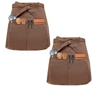 Grembiule Professionale di Alta Qualità 2 Pcs Grembiule da Cameriere Grembiule in vita con 3 Tasche Grembiule da Forno per Ristorante Bistro Hotel Cafe Chef Cameriere Pulizia Pittura