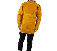 Grembiule professionale per saldatura, in pelle, resistente alle fiamme, resistente agli spruzzi, isolato dal calore, resistente al taglio, per saldatura