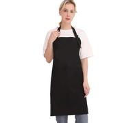 Grembiule professionale regolabile nero 100% cotone con 2 tasche cucina chef donne uomini grembiuli per cucina casalinga ristorante, caffetteria, cottura al forno, giardinaggio, barbecue, Confezione