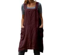Grembiule quadrato da donna per cucinare e fare giardinaggio, Borgogna, M