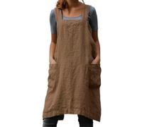 Grembiule quadrato da donna per cucinare e fare giardinaggio, cachi, XL