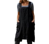 Grembiule quadrato da donna per cucinare e fare giardinaggio, Nero , 5XL