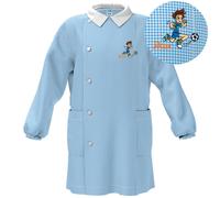 Grembiule Quadretti celeste SIGGI Bambino Calcio scuola materna asilo + Tatoo