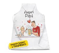 Grembiule Regalo Festa del Papà, Idee Regali Compleanno per la Cucina, Originale ed Utile dai Figli, Personalizzato con Illustrazione Auguri Papà Boccale di Birra