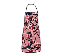 Grembiule rosso stella cometa pentagonale blu per donna uomo adolescente con tasche Grembiuli per cucinare chef cucina barbecue