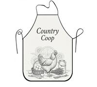 Grembiule rustico vintage con pollo per cucinare, cucina rustica, grembiule, grembiule per adulti, barbecue stagionale primaverile giardinaggio chef lavoro, Bianco, 24x31 Inch