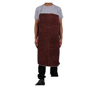 Grembiule Saldatore, A grembiule di saldatura in pelle, vecchiaia resistente al fuoco, giubbotto di saldatura A Gara di cuoio pesante lavoro(Brown)