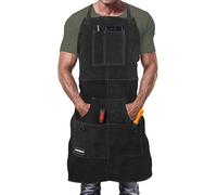 Grembiule Saldatore Professionale in Pelle Con 6 Tasche per Utensili. Grembiule