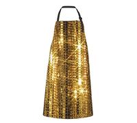 Grembiule Scintillante Con Paillettes Oro, Grembiuli Da Cucina Grembiule Da Cucina Con Bavaglino Impermeabile Con 2 Tasche Lacci Lunghi, Taglia Unica