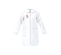 Grembiule scuola bambina zip ricamo unicorno bianco